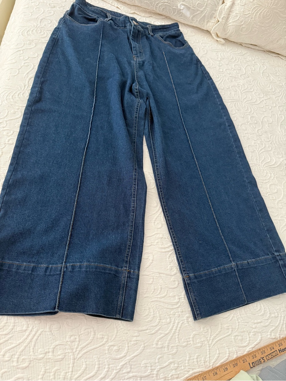 entro Dark Blue Wide Leg Full Length Jeans